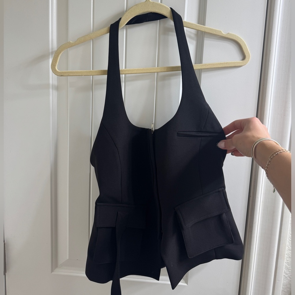 Zara Black Cargo Halter Top